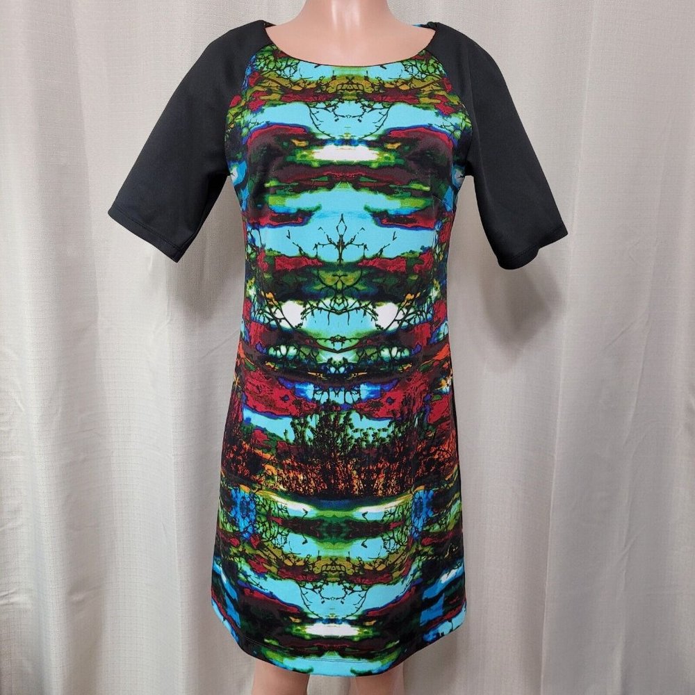 Chris McLaughlin Pullover Short Sleeve Sheath Dress Women's Size 8 Multicolor